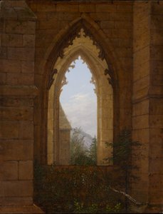 Ventana Gótica en la Ruina del Monasterio de Oybin de Carl Gustav Carus