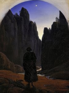 Peregrino en el valle rocoso. Alrededor de 1820 de Carl Gustav Carus