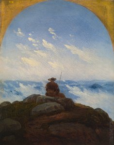 Caminante en la cima de la montaña de Carl Gustav Carus
