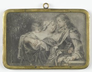 Una joven distrae a un guerrero mientras uno de sus hijos le roba de Carl Gustav Klingstedt (attributed to)