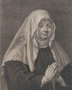 Retrato de una monja rezando, ca. 1771 de Carl Guttenberg