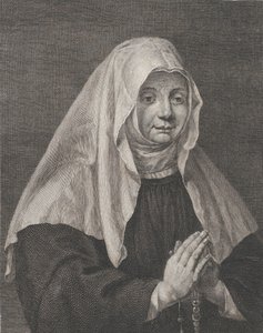 Retrato de una monja rezando, ca. 1771 de Carl Guttenberg