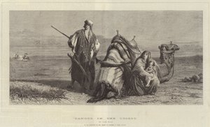 Peligro en el desierto, en la exposición de la Sociedad de Pintores en Acuarelas de Carl Haag