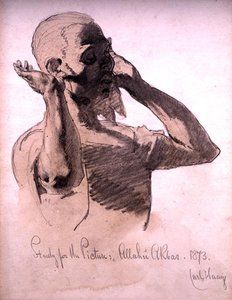 Figura rezando, un estudio para la imagen, Allaha Akbar, 1873 de Carl Haag