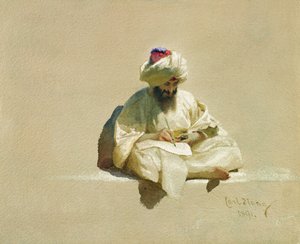 El escritor de cartas, 1891 de Carl Haag