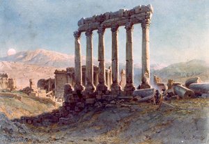 Los restos del Templo del Sol en Baalbek de Carl Haag