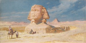 La Esfinge de Giza con la pirámide de Micerino, 1874
