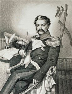 Retrato de Denis Davydov 1784-1839, soldado y poeta, principios del siglo XIX