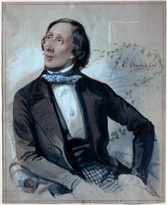 Retrato de Hans Christian Andersen (1805-1875) de Carl Hartmann