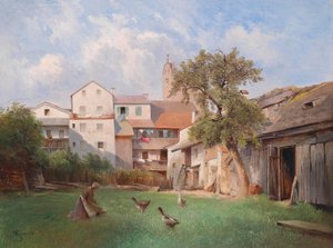 Carl Haunold Patio de la Casa de Hervir Jabón en Tittmoning 1907