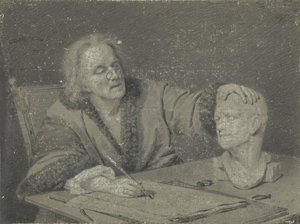 Dibujante esbozando una cabeza de yeso de Carl Heinrich Mylius