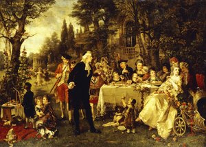 Fiesta de bodas en el jardín de Fontainebleau de Carl Herpfer