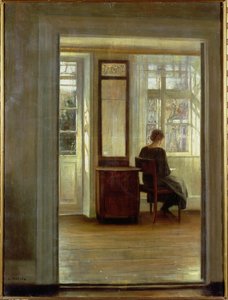 Una dama en un interior de Carl Holsoe