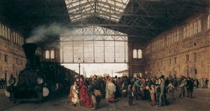 Llegada de un tren a la estación noroeste de Viena
