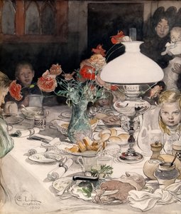 Alrededor de la lámpara de la tarde de Carl Larsson