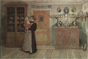 Entre Navidad y Año Nuevo, de la serie Un Hogar, c.1895 de Carl Larsson