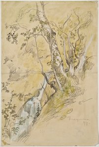 Abedules junto a un arroyo de Carl Larsson