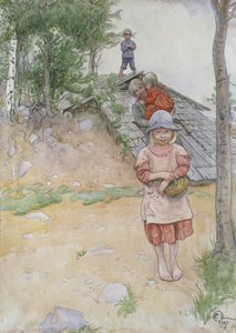 Junto a la bodega, 1917 de Carl Larsson