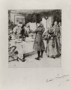 «La fiesta alegre». Ilustración para el poema de Anna Maria Lenngren. Estado I de Carl Larsson