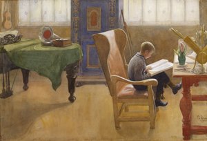 Esbjorn en la Esquina de Estudio, 1912 de Carl Larsson