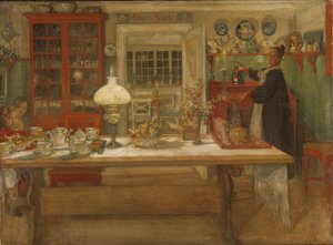 Preparándose para un juego de Carl Larsson