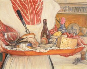 Sirvienta, bandeja de desayuno (detalle) de Carl Larsson