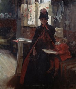En Valand, interior con Karin y Suzanne de Carl Larsson