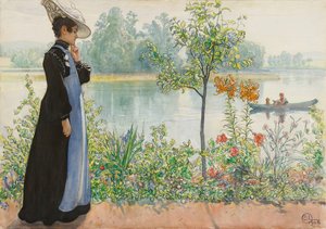 Karin junto a la orilla de Carl Larsson