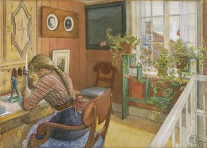 Escribiendo una Carta, 1912 de Carl Larsson