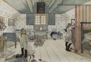 Mamás y la Habitación de las Niñas Pequeñas, de la serie Un Hogar, c.1895 de Carl Larsson