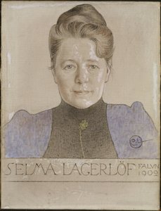 Retrato de la autora Selma Lagerlöf de Carl Larsson