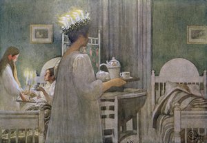 La fiesta de Santa Lucía el 13 de diciembre de Carl Larsson