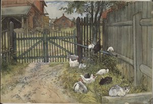 La puerta. De Un hogar (26 acuarelas) de Carl Larsson