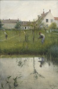 El anciano y el jardín del vivero de Carl Larsson