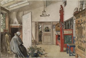 El Estudio, de la serie Un Hogar, c.1895 de Carl Larsson