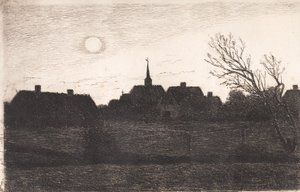 Iglesia de Hornbæk, tarde de verano de Carl Locher