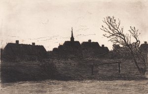 Iglesia de Hornbæk, tarde de verano de Carl Locher