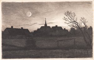 Hornbæk kirke, tarde de verano de Carl Locher