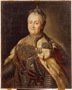 Retrato de la emperatriz Catalina II (1729-1796). Pintura de Carl Ludwig Johann Christineck (1732-1792), óleo sobre lienzo de Carl Ludwig Christinek