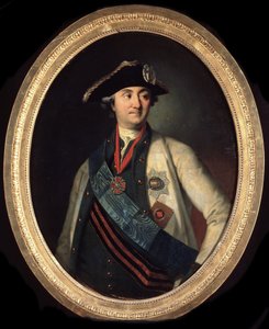 ""Portrait du comte Alexei Grigorievich Orlov (1737-1808), commandant des Forces navales russes"" (Retrato del comandante en jefe de la flota Conde Alexey Grigoryevich Orlov de Chesma (1737-1808)) Peinture de Carl Ludwig Johann Christineck (1732/3-17