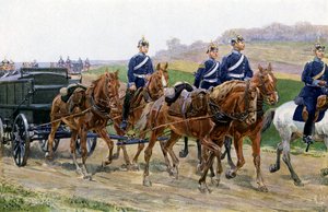 Columna de suministro del ejército alemán en marcha de Carl Ludwig Friedrich (after) Becker