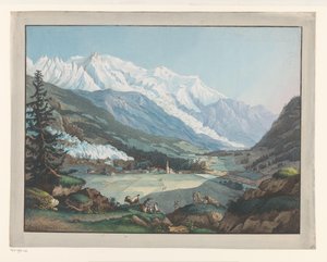 Vista de Chamonix en el valle del Mont-Blanc
Vista del valle de Chamouny desde Argentière (título en el objeto) de Carl Ludwig Hackert