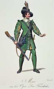 Max, boceto de vestuario para Der Freischutz (El tirador), de Carl Maria von Weber (1786-1826)