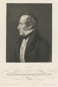 Retrato de Felix Mendelssohn Bartholdy, c. 1840 de Carl Mayer