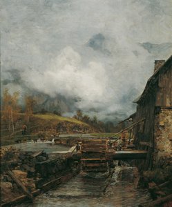 Molino de agua en Goisern (después de Emil Jakob Schindler)