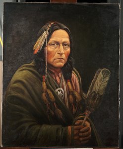 Hombre de Osage, Bro-Ga-Hee-Ge (óleo sobre lienzo)