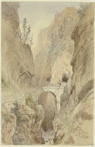 Vista de la Via Mala en la carretera del Splügen de Carl Morgenstern