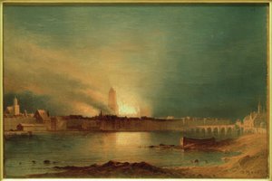 Frankfurt a. M., Catedral después del incendio de 1867 / Pintura de Carl Morgenstern de Carl Morgenstern