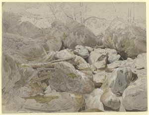 Cascada entre bloques rocosos de Carl Morgenstern