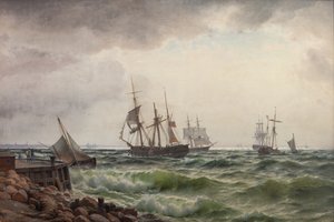 Barcos bajo tierra después de una tormenta de Carl Neumann